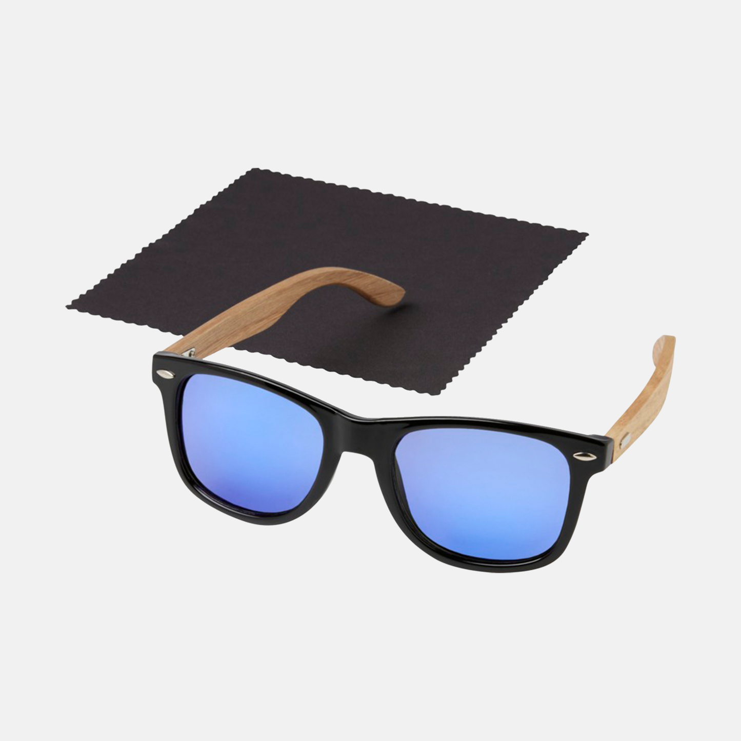 Duurzame houten zonnebrillen met logo in geschenkverpakking