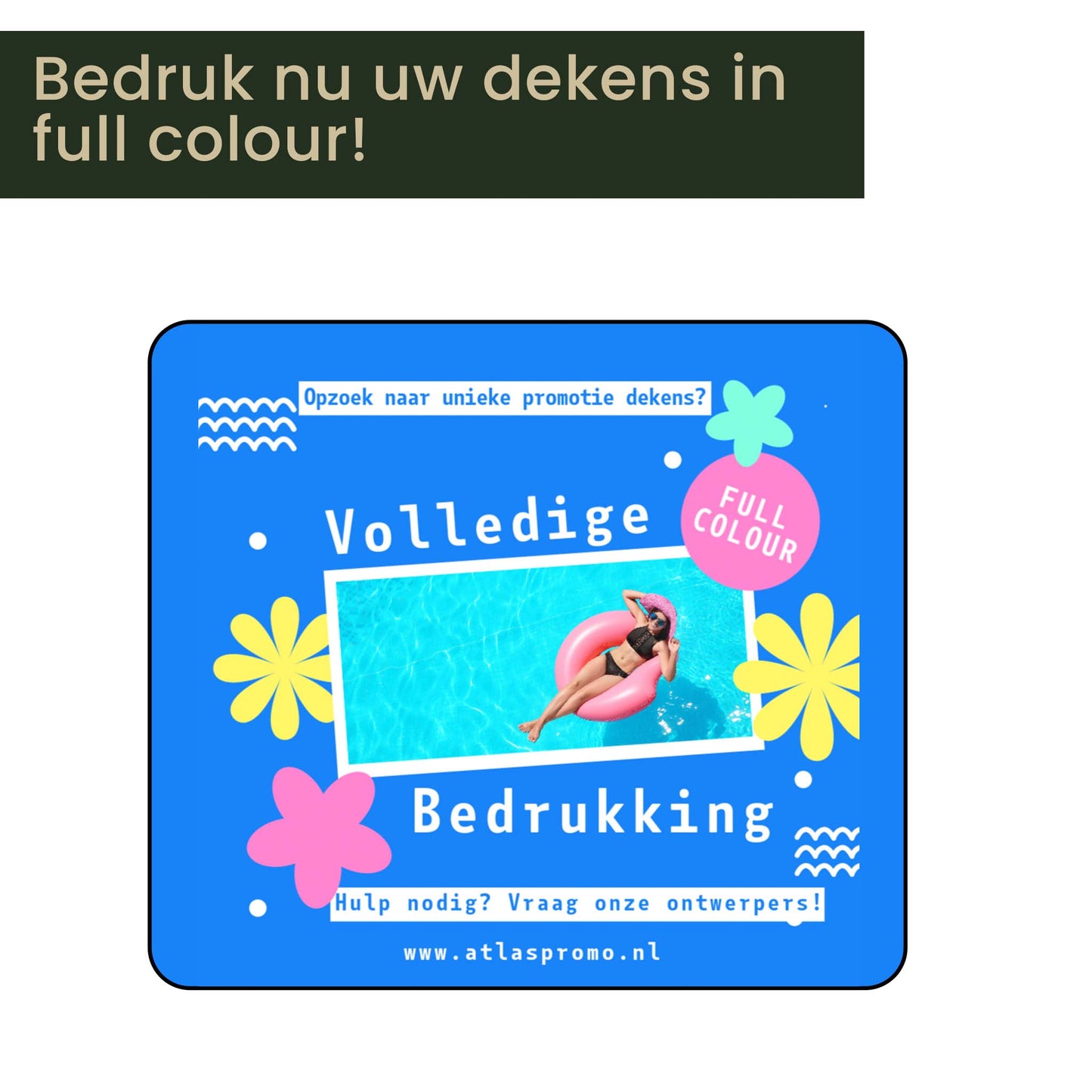 Fleece dekens volledig bedrukt 150x120cm
