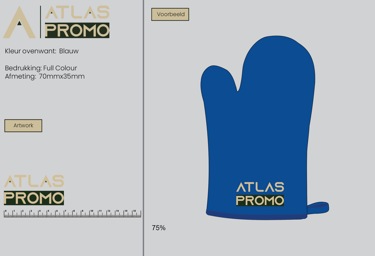 Promo ovenwant met borduring