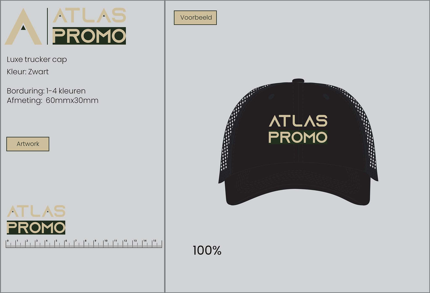 Luxe trucker cap met borduring