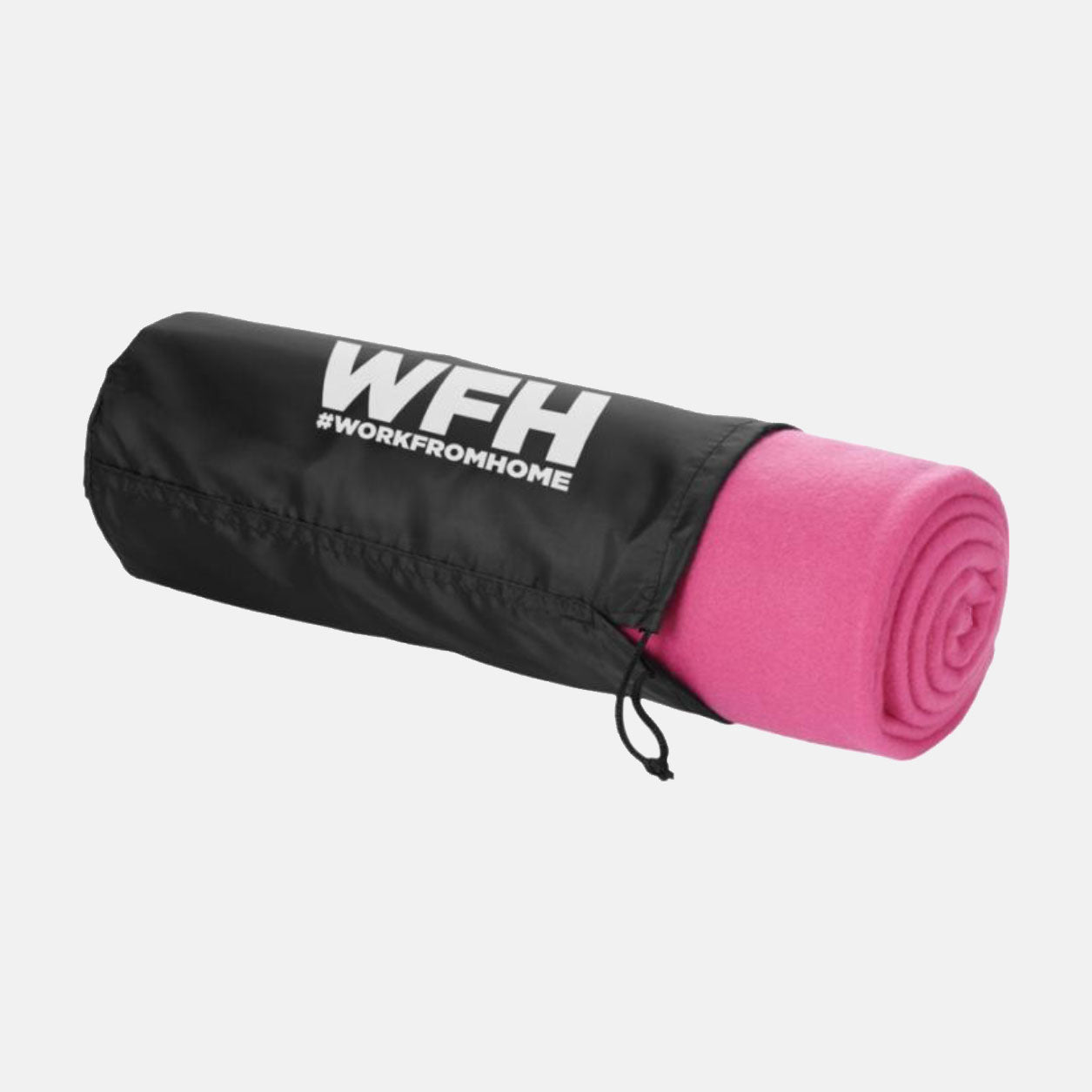 Fleece dekens met bedrukking op tasje 150x120cm