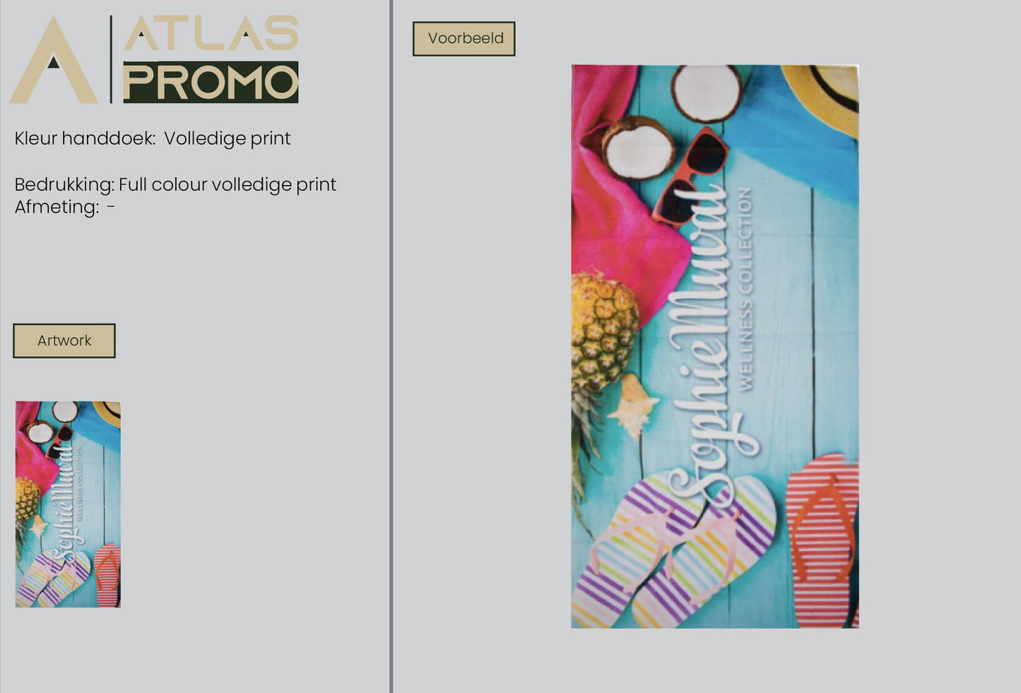 Strandlakens volledig bedrukt 180x100cm