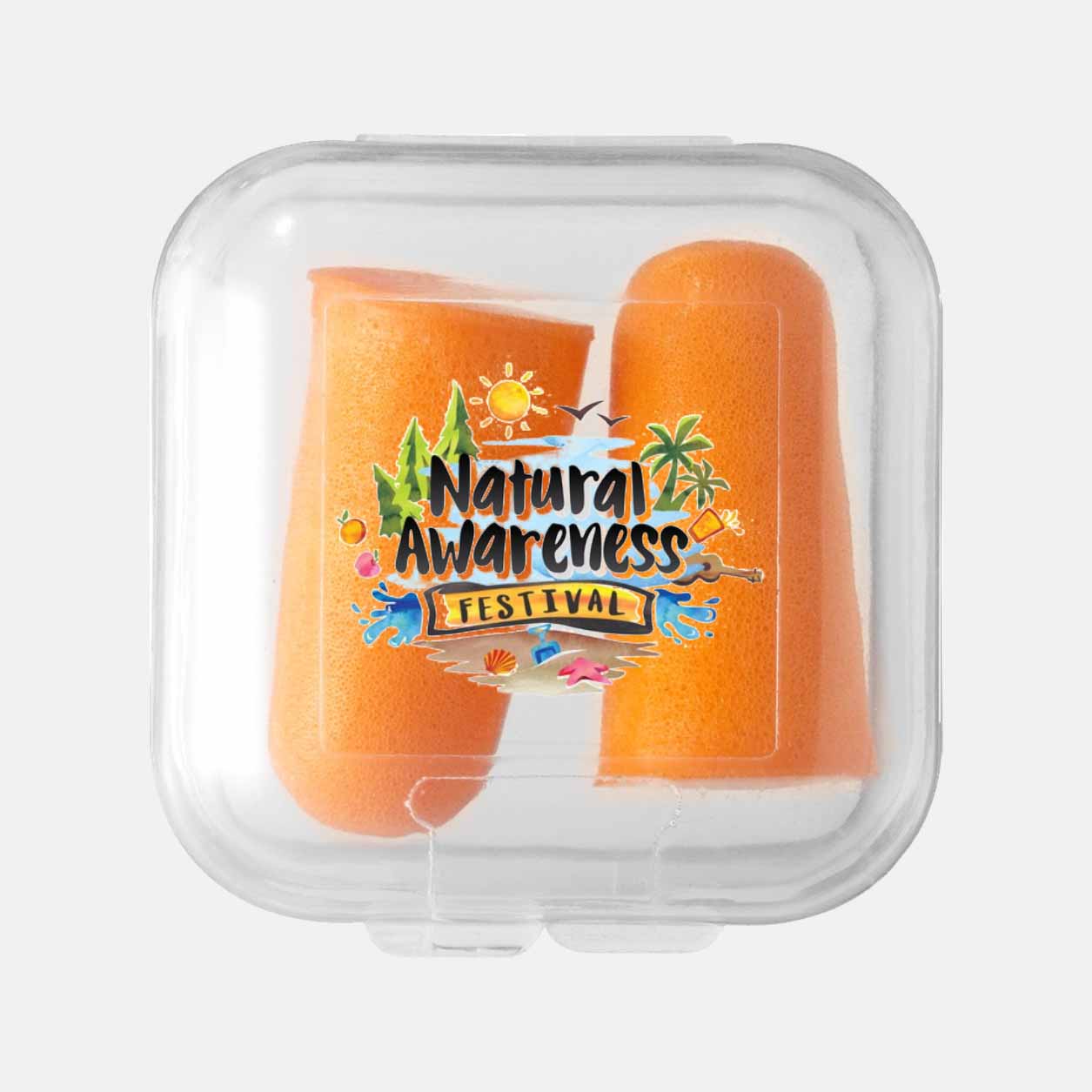Oordopjes in reisdoosje met logo