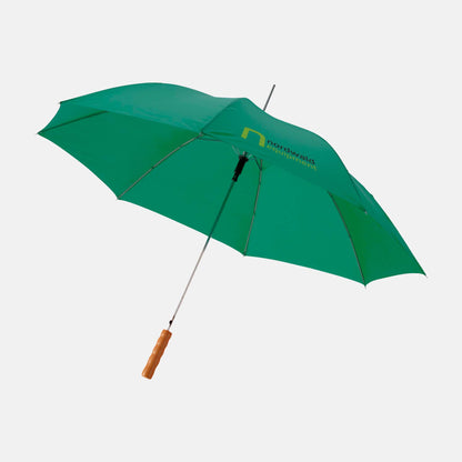Paraplu met houten handvat met bedrukking