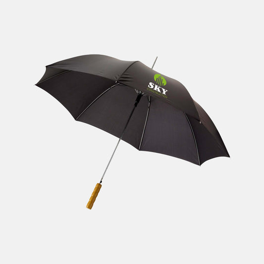 Paraplu met houten handvat met bedrukking