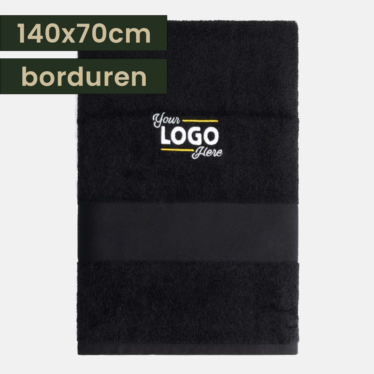 Badlakens met borduring 140x70cm