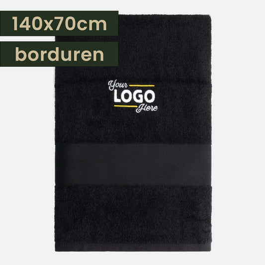 Badlakens met borduring 140x70cm