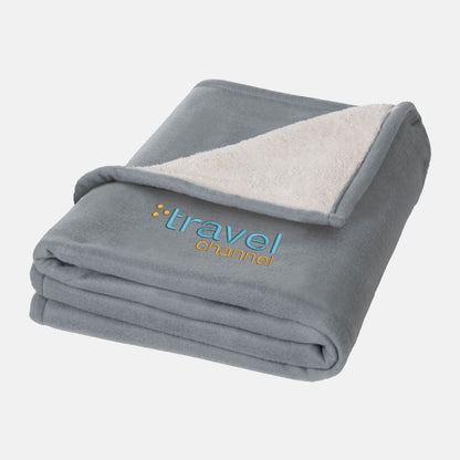 Combi fleece dekens met borduring