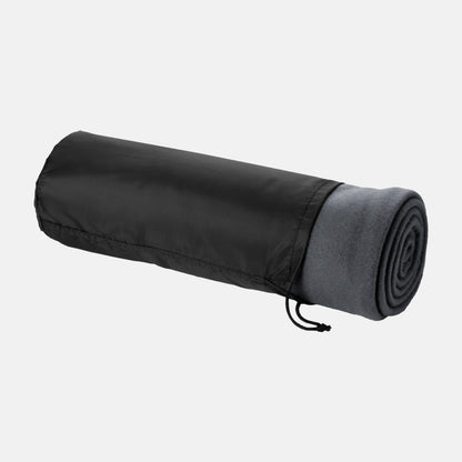 Fleece dekens met bedrukking op tasje 150x120cm