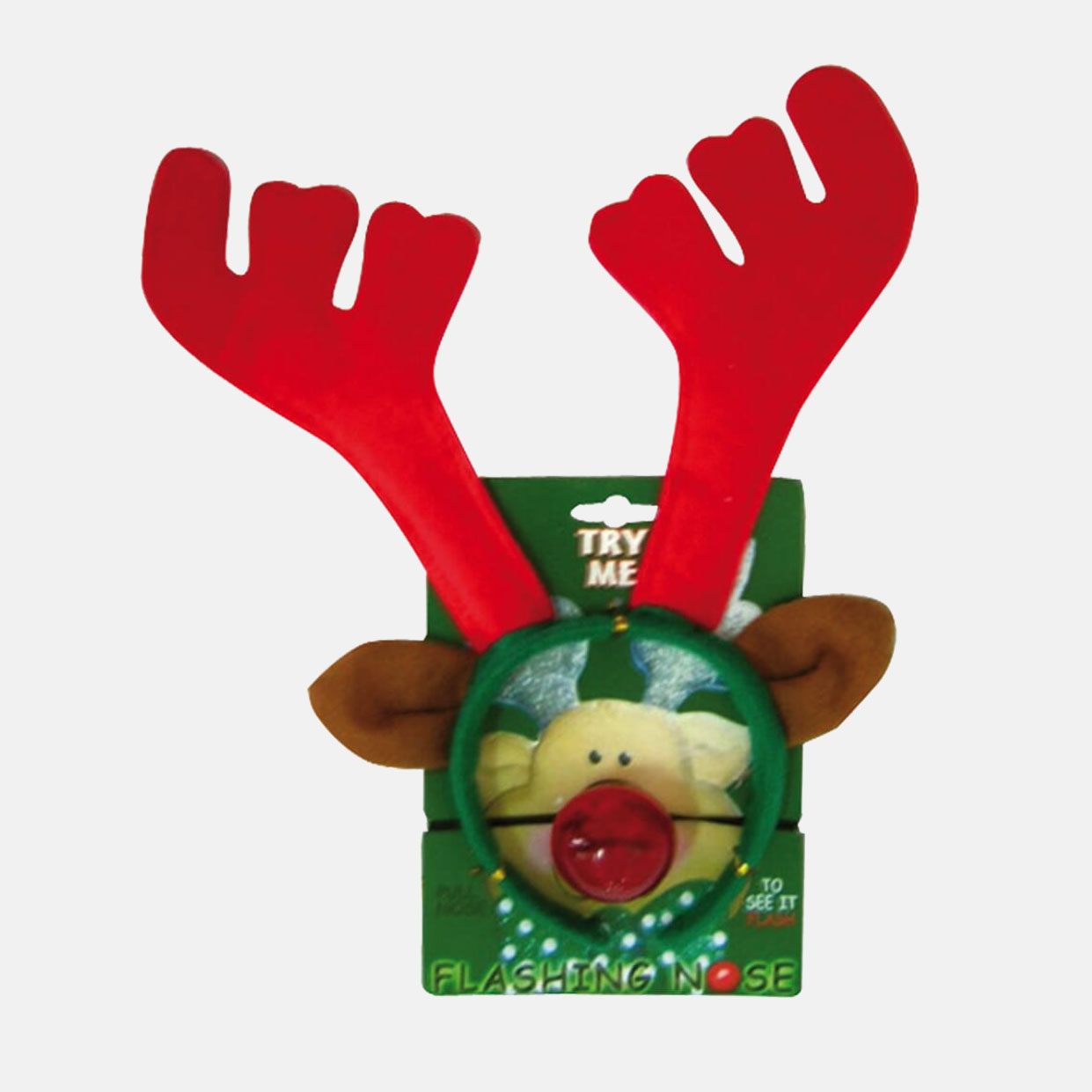 Rendier hoofdband met lichtgevende neus